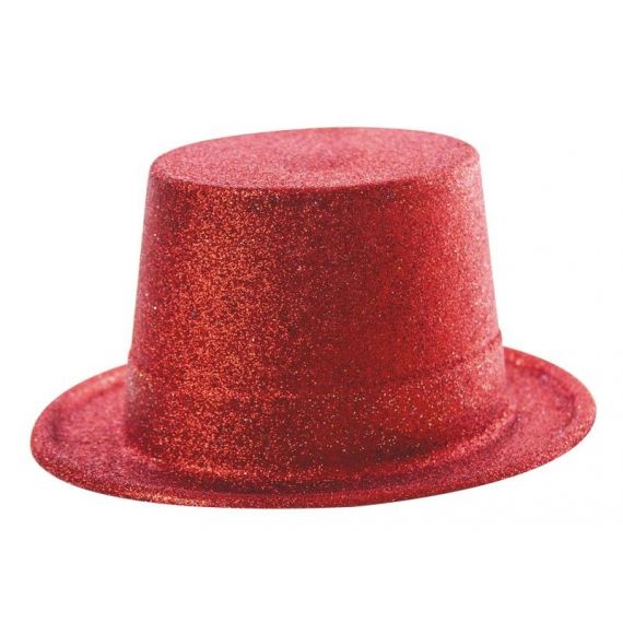 Chapeau Haut de Forme Paillette Rouge - Badaboum