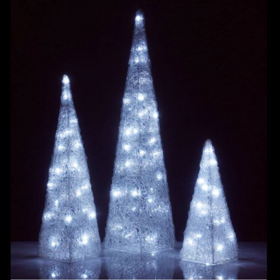Arbre lumineux de Noël métal 90 cm 210 LED blanc chaud et froid extérieur