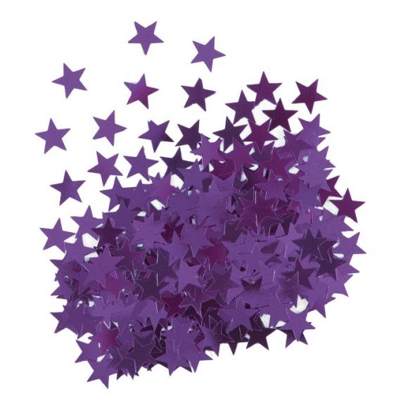 Confettis d'étoiles pailletées Violet , confeti de table mariage