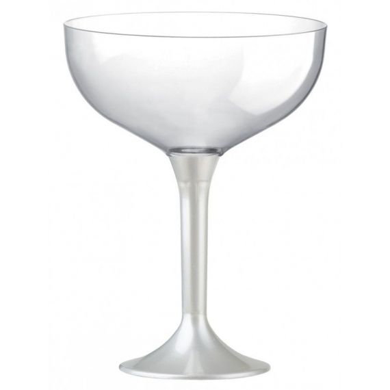 Verre à vin jetable en plastique blanc perlé - Vaisselle jetable pas cher -  Badaboum