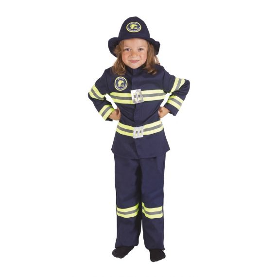 Déguisement Enfant Pompier Bleu 10/12 ans, Deguisement pas cher - Badaboum