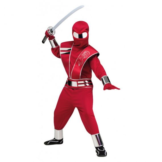Déguisement Garçon Ninja Rouge Argent 4/6 Ans, deguisements pas cher -  Badaboum