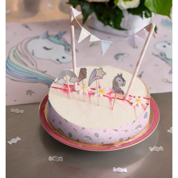 Décor de gâteau : joyeux anniversaire en bois avec led 12 cm - Scrapcooking