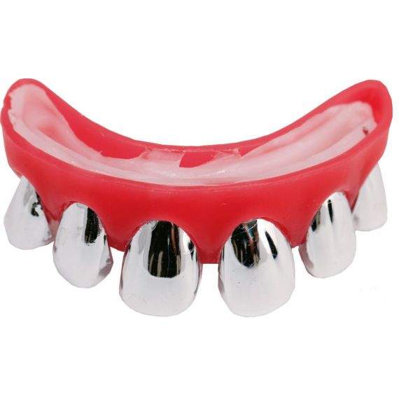 Dentier Dent Argentees - accessoire humour pas cher - Badaboum