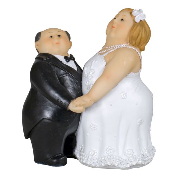 Figurine Mariage du Couple de Mariés sur Moto 12 cm - Badaboum