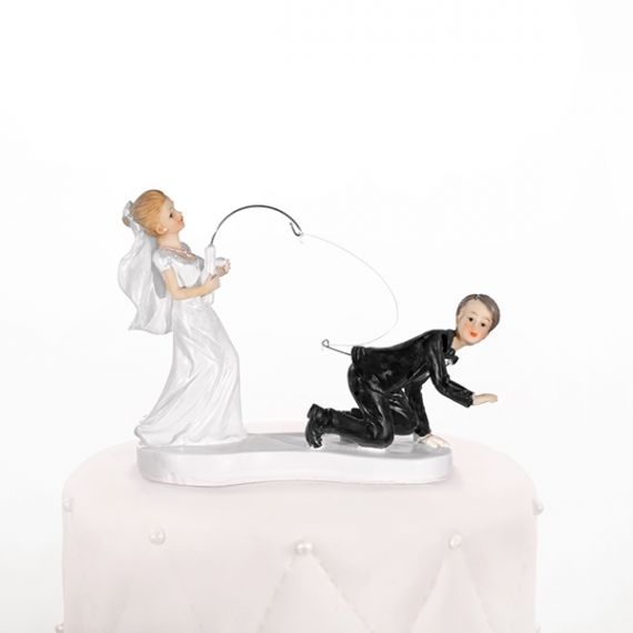 Achat Figurine Gateau de Mariage Couple de Mariés a la Pêche - Badaboum