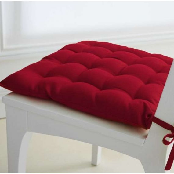 Galette de chaise motif coeur Coloris Rouge Taille 40x40cm
