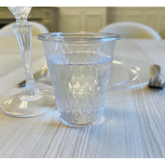 Gobelets plastique Diamant Transparent Réutilisable, Vaisselle jetable  Transparente - Badaboum