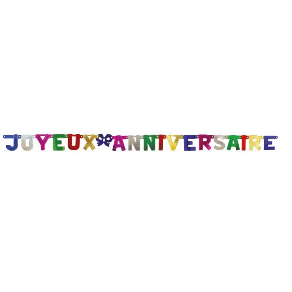 Guirlande Joyeux Anniversaire Multicolore 185 cm - decoration pas cher -  Badaboum