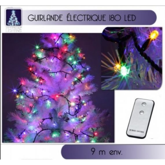 Guirlande lumineuse 180 LED Multicolore avec Telecommande, deco Noel
