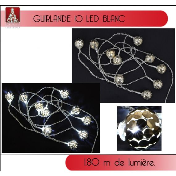 Guirlande lumineuse à pile 10 LED Cuivre - Badaboum