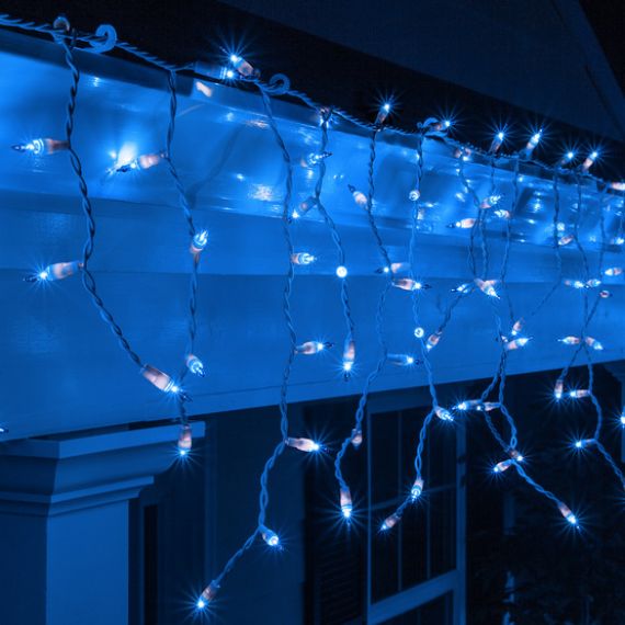 Guirlande lumineuse stalactite 6 mètres Bleu, decoration noel - Badaboum