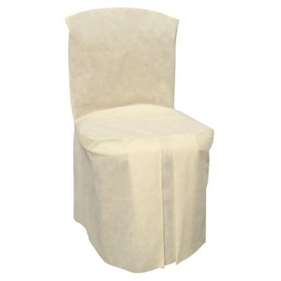 Housse chaise de chaise jetable ivoire x5, deco mariage pas cher