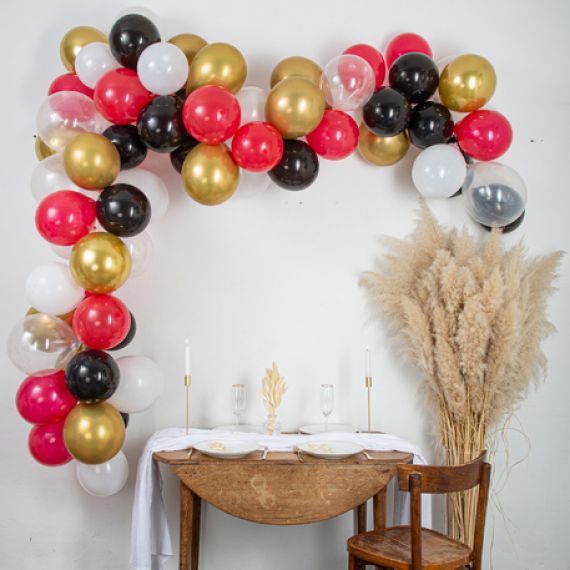 Ballon gonflable géant Noir Fille ou Garçon Confettis Rose, decoration  mariage - Badaboum