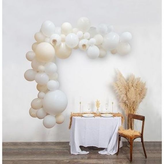 Kit Arche de 72 Ballons Blanc Creme et Feuille de Palmier Ivoire, ballon  mariage pas cher - Badaboum
