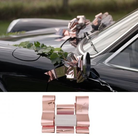 Kit déco voiture Mariage Rose Gold pour décoration voiture mariage -  Badaboum