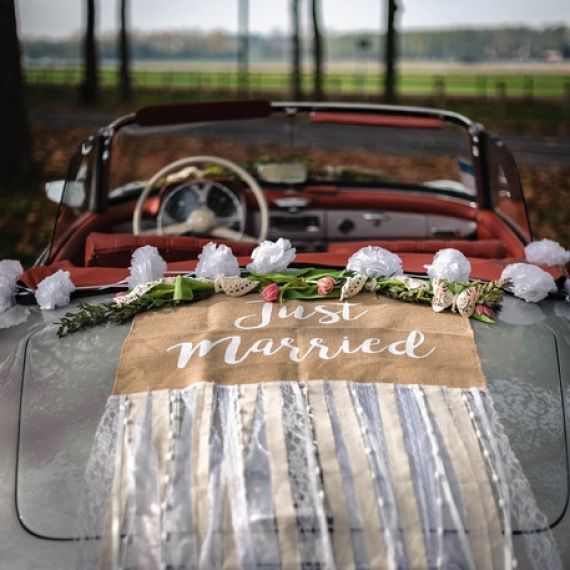 Décoration voiture mariage - Kit : Just Married Rose Gold – La Boite à  Dragées