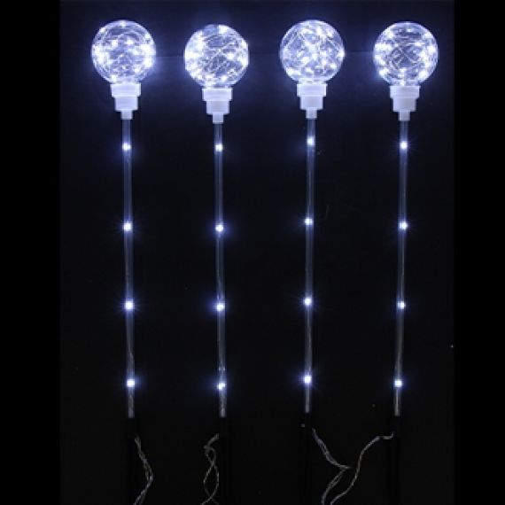 Lampe lumineuse 80 LED Blanc sur piquet - Decoration de noel - Badaboum