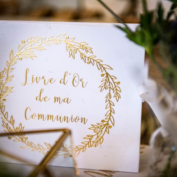 Livre d'or Luxe Ma Communion, decoration mariage - Badaboum