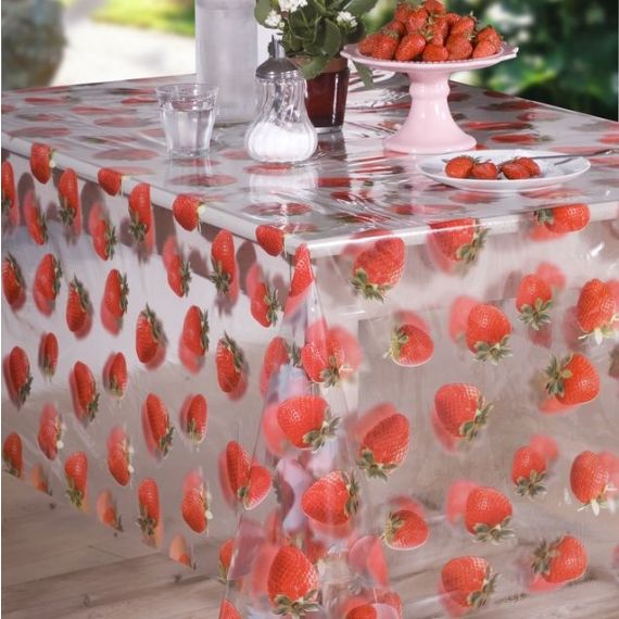 Toile cirée transparente poivre et sel, nappe de table imprimée