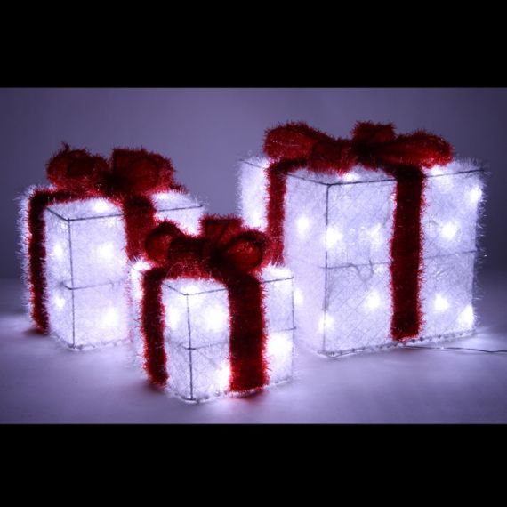 Paquet cadeaux lumineux de Noel Acrylique assortis, Décoration