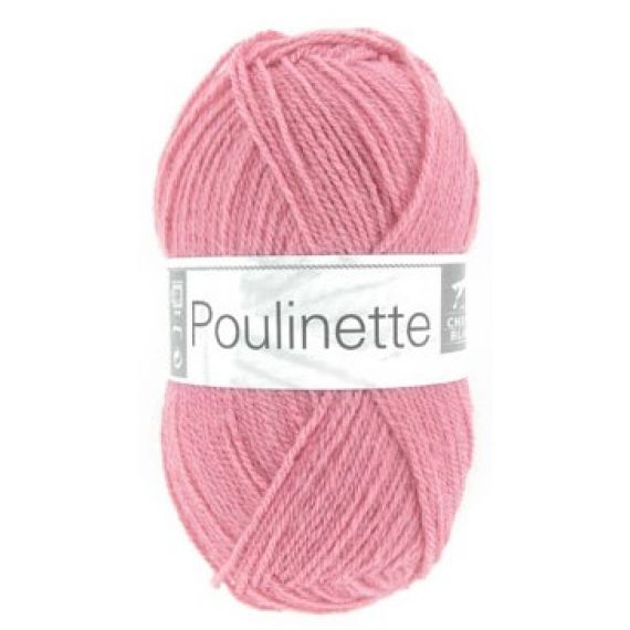 Pelote de laine bébé Poulinette Rose Bonbon, fil layette - Badaboum