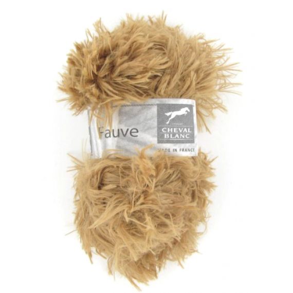 Pelote de laine à tricoter fourrure Cheval Blanc Fauve Lama - Badaboum