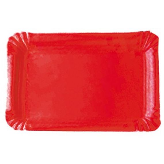 Plateau rouge en carton 24 x 33 cm, vaisselle carton - Badaboum