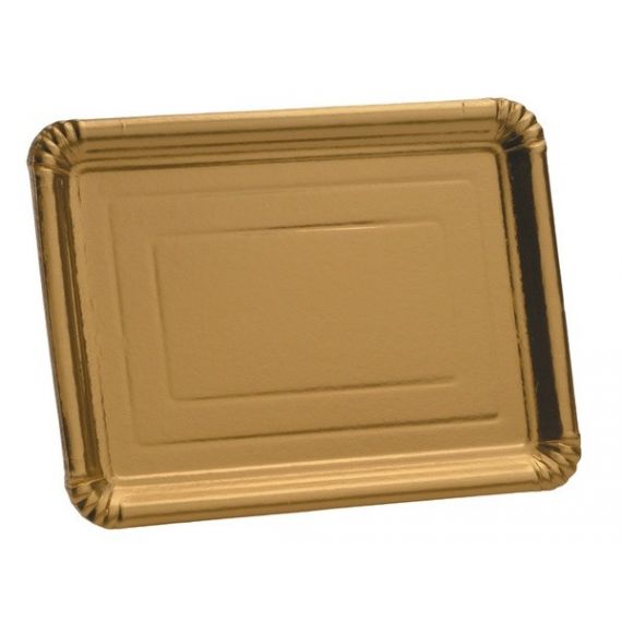 Plateau carton doré 24 x 33 cm, plateaux jetables - Badaboum