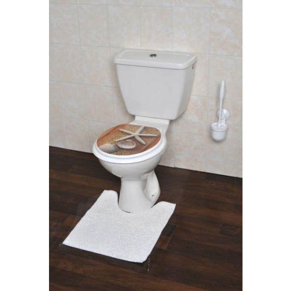 Tapis contour WC Gris uni, tapis toilette - Badaboum