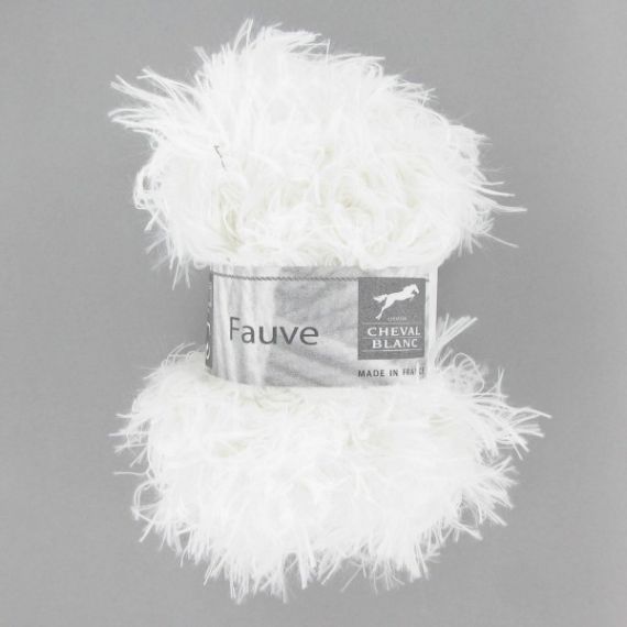 Pelote de laine Cheval Blanc Fauve Blanc, tricot laine - Badaboum
