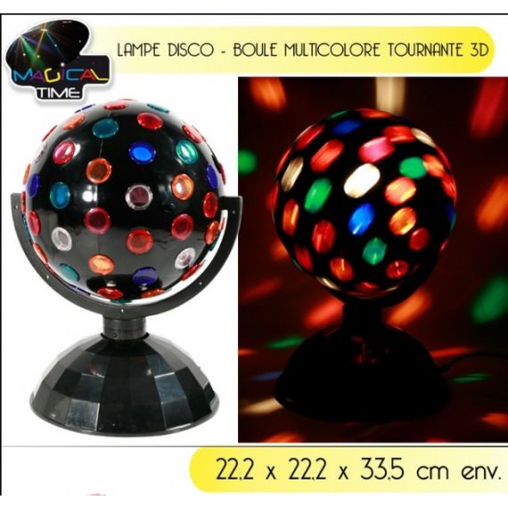 Lampe disco Boule tournante multicolore 3D, deco Noel - Badaboum