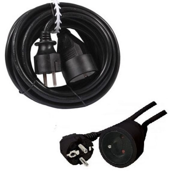 Câble de rallonge noir 5M pour guirlande guinguette IP44 Lotti 230V