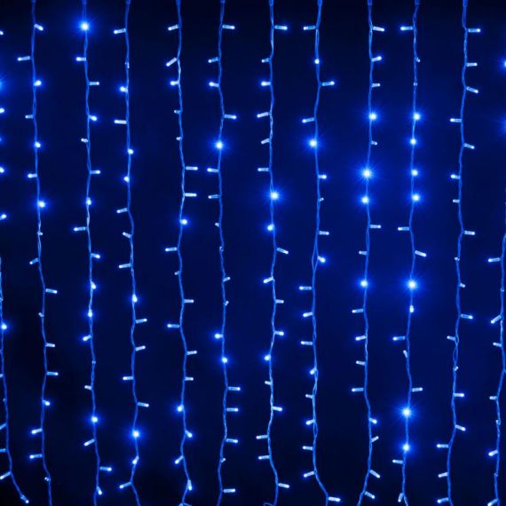 Rideau lumineux De Noel 320 LED BleuEffet Goutte d'eau, Decoration