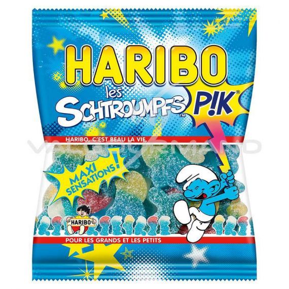 Sachet de bonbons Haribo Schtroumpfs Pik pas cher - Badaboum