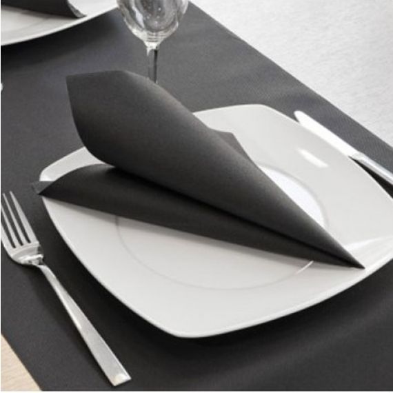 Serviette de table pas cher voie seche Noir, vaisselle jetable