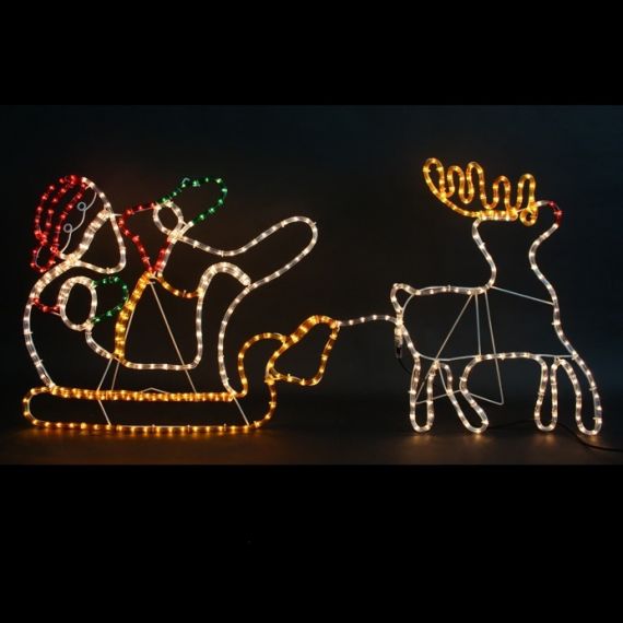 Silhouette de noel lumineuse Père Noel dans voiture pas cher