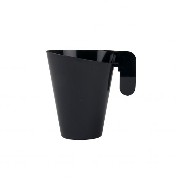 Tasse à café Noire en plastique dur x 12, vaisselle jetable pas chère