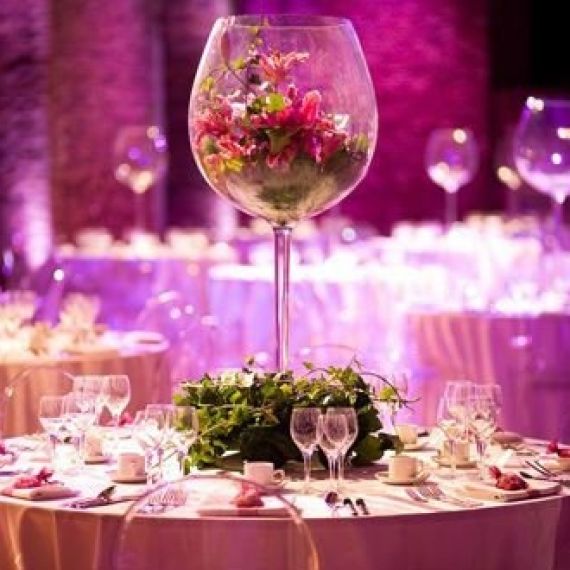 Vase Verre a Vin Mariage Géant 40cm, decoration mariage - Badaboum