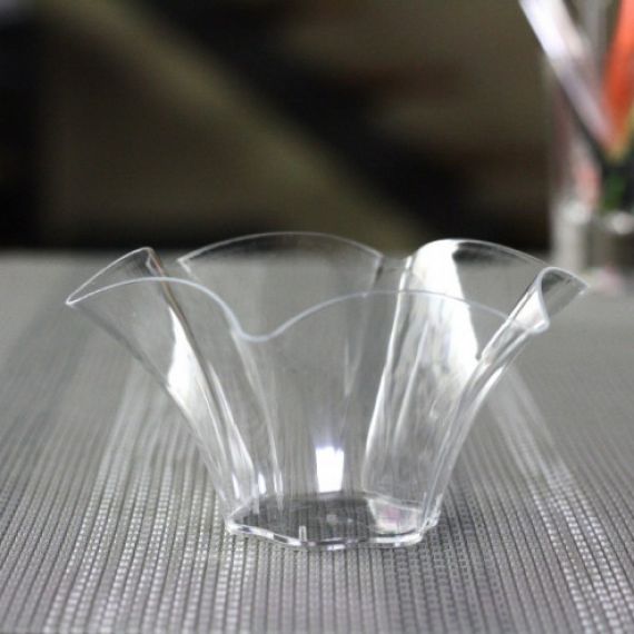 Verrine plastique transparente Tile sur pied - vaisselle jetable