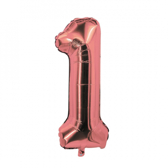 Ballon Chiffre 1 Rose Gold 85cm, decoration anniversaire pas cher - Badaboum