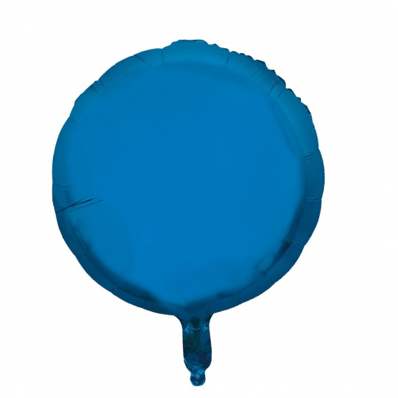 Ballon Gonflable Mylar Rond Bleu 37cm, decoration salle pas cher - Badaboum