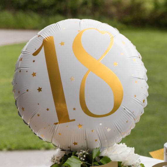 Décorations de fête d'anniversaire, ballon en aluminium, guirlande en  argent, bannière numéro 18, décoration de