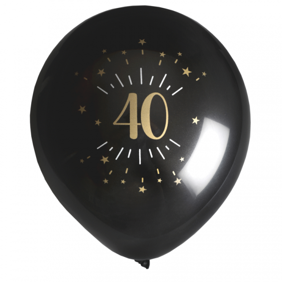 Ballon anniversaire 40 ans Or et noir - Decoration de fete