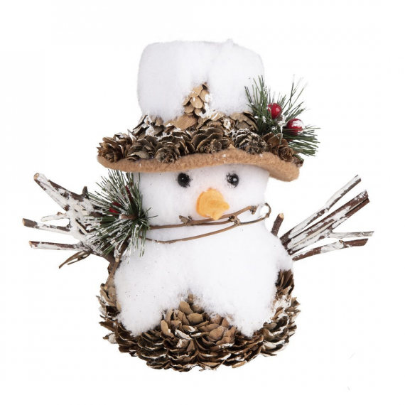 Bonhomme de neige 15 cm - Décoration Noël pas cher 