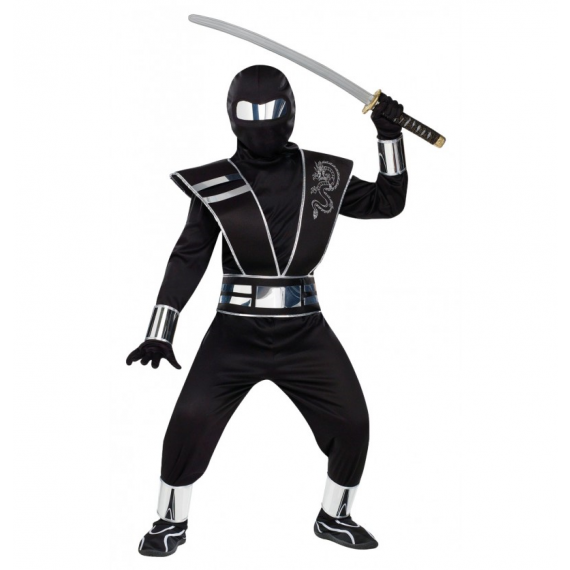 Déguisement Ninja noir 116 cm - Costume enfant pas cher 