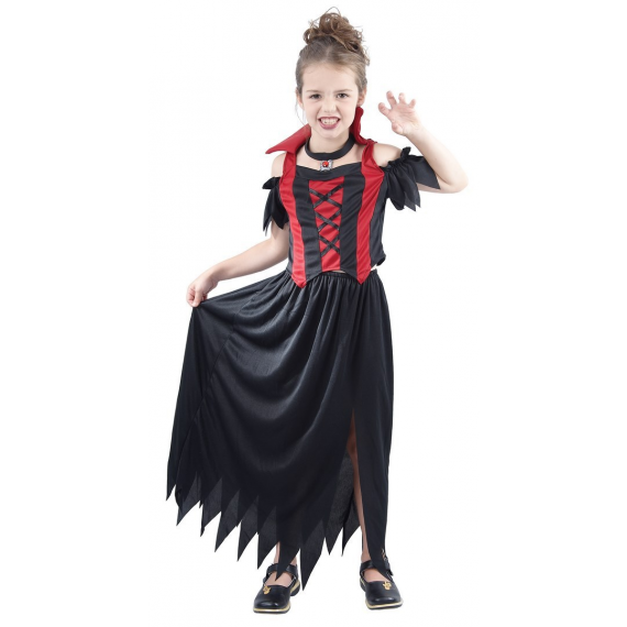 Déguisement vampire rouge et noir fille Halloween 5 à 6 ans - Déguisement  enfant - Achat & prix