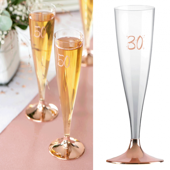 Flute à champagne en plastique Rose Gold - Decoration Anniversaire
