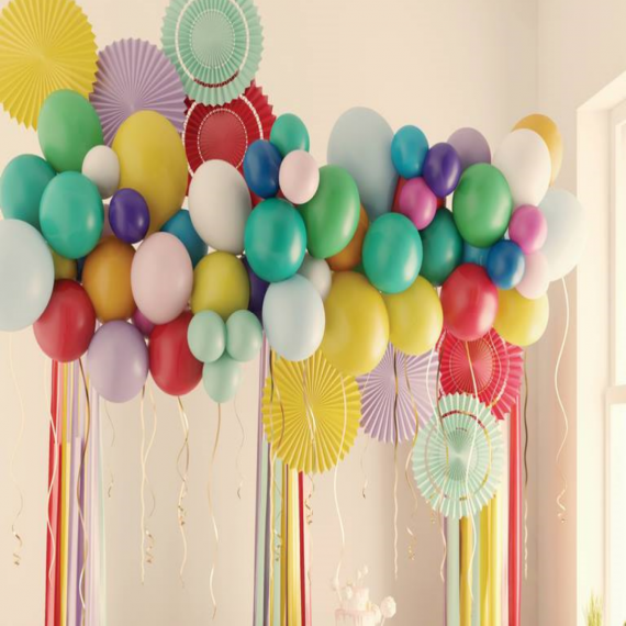 Lot 100 ballons multicolores - Décoration pas cher 