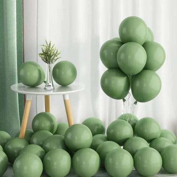 Petit ballon gonflable Vert Sauge 12cm, ballon mariage pas cher - Badaboum